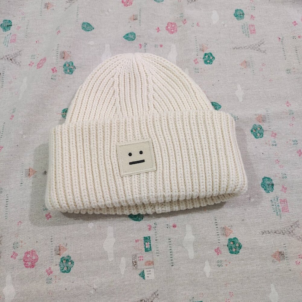 Acne Studios White Wool Knit Hat